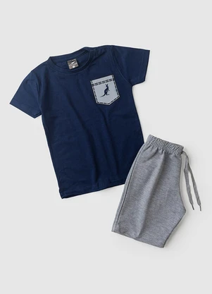 Rosa Azul - Conjunto Infantil Menino Bolso Kangulu Azul - ROSA AZUL