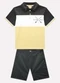 Milon - Conjunto Infantil Menino Bordado Amarelo - variação: Amarelo