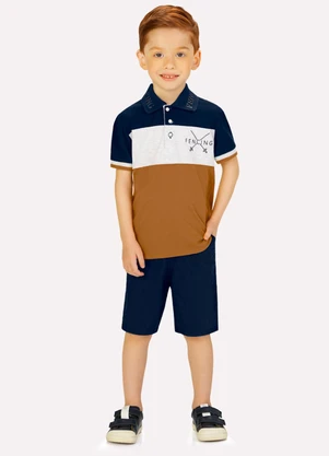 Milon - Conjunto Infantil Menino Bordado Azul - MILON