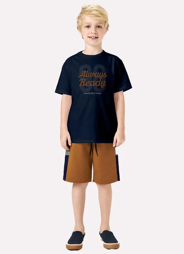 Kyly - Conjunto Infantil Menino Bordado Azul