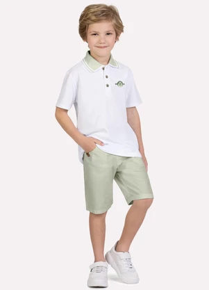 Milon - Conjunto Infantil Menino Bordado Branco - MILON