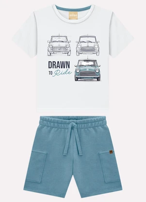Milon - Conjunto Infantil Menino Bordado Branco - MILON