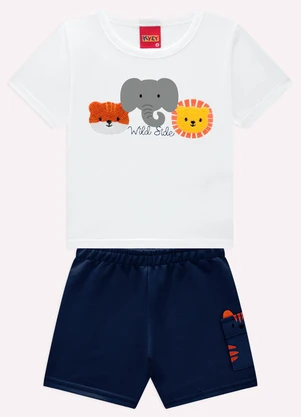 Kyly - Conjunto Infantil Menino Bordado Branco - KYLY