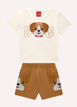 Kyly - Conjunto Infantil Menino Bordado Cinza - KYLY