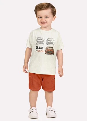 Milon - Conjunto Infantil Menino Bordado Cinza - MILON