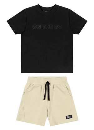 Colorittá - Conjunto Infantil Menino Bordado Frontal Preto - COLORITTÁ