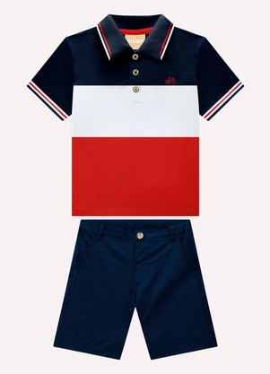 Milon - Conjunto Infantil Menino Bordado Azul - MILON