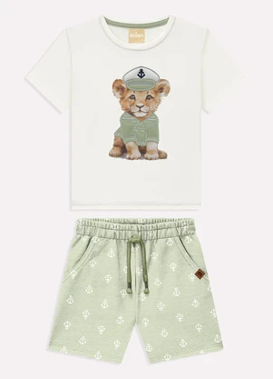 Conjunto Infantil Menino Bordado Milon (Bege) - MILON