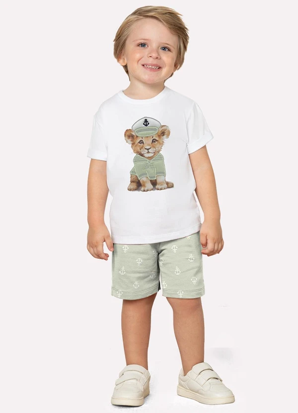 Milon - Conjunto Infantil Menino Bordado Milon Bege