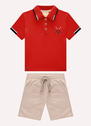Conjunto Infantil Menino Bordado Milon (Vermelho) - MILON