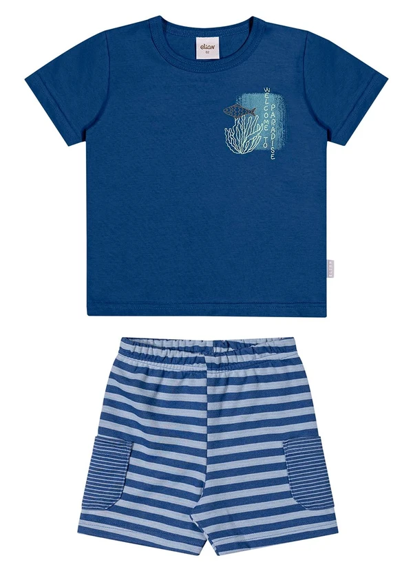 Elian - Conjunto Infantil Menino Bordado Peixe Azul 3