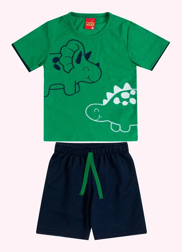 Kyly - Conjunto Infantil Menino Bordado Verde 1