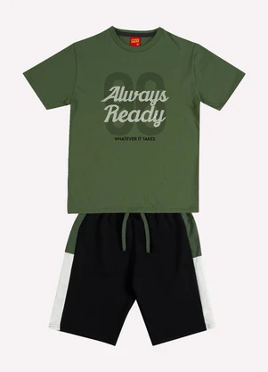 Kyly - Conjunto Infantil Menino Bordado Verde - KYLY