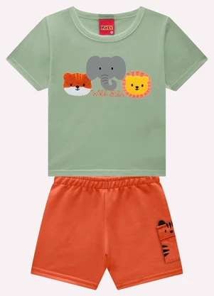 Kyly - Conjunto Infantil Menino Bordado Verde - KYLY