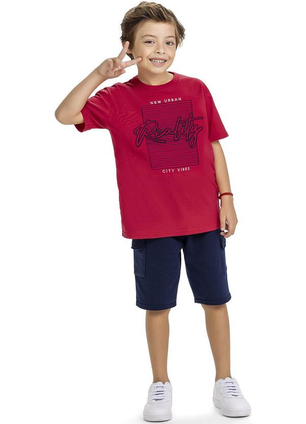 Kyly - Conjunto Infantil Menino Bordado Vermelho