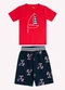 Kyly - Conjunto Infantil Menino Bordado Verde - variação: Vermelho
