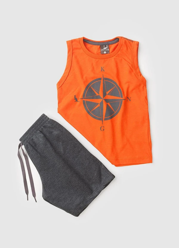 Rosa Azul - Conjunto Infantil Menino Bússola Kangulu Coral 2