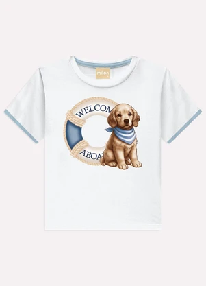 Milon - Conjunto Infantil Menino Cachorrinho Branco - MILON