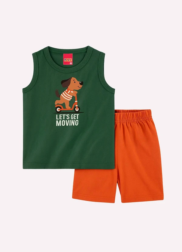 Kyly - Conjunto Infantil Menino Cachorrinho Laranja