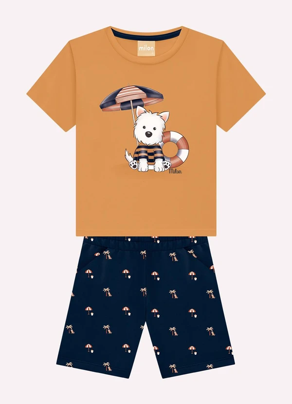 Milon - Conjunto Infantil Menino Cachorrinho Marrom 2