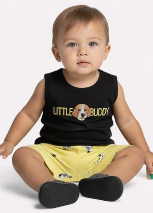 Kyly - Conjunto Infantil Menino Cachorrinho Preto - KYLY