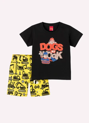 Kyly - Conjunto Infantil Menino Cachorrinho Preto - KYLY
