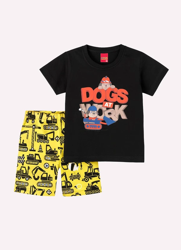 Kyly - Conjunto Infantil Menino Cachorrinho Preto
