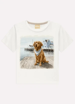 Milon - Conjunto Infantil Menino Cachorro Branco - MILON