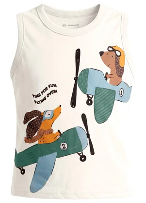 Brandili - Conjunto Infantil Menino Cachorros Bege - BRANDILI