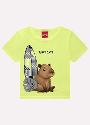 Kyly - Conjunto Infantil Menino Capivara Amarelo - KYLY