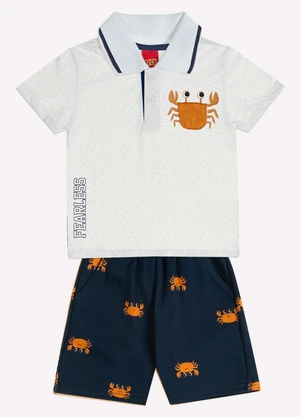 Kyly - Conjunto Infantil Menino Caranguejo Cinza - KYLY