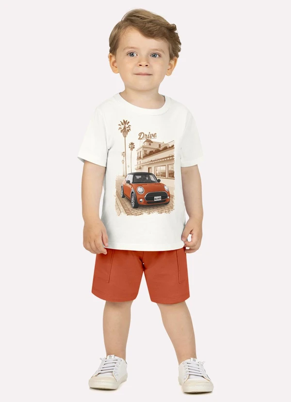 Milon - Conjunto Infantil Menino Carro Branco