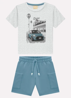 Milon - Conjunto Infantil Menino Carro Cinza - MILON