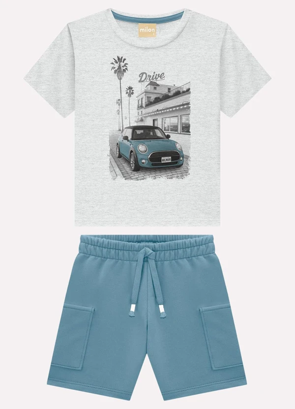 Milon - Conjunto Infantil Menino Carro Cinza