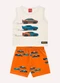 Kyly - Conjunto Infantil Menino Carros Branco - variação: Cinza