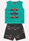 Kyly - Conjunto Infantil Menino Carros Branco - variação: Verde