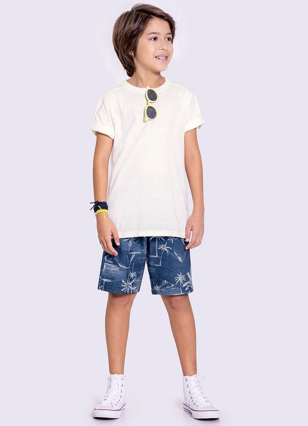 Alakazoo - Conjunto Infantil Menino com Bermuda Azul