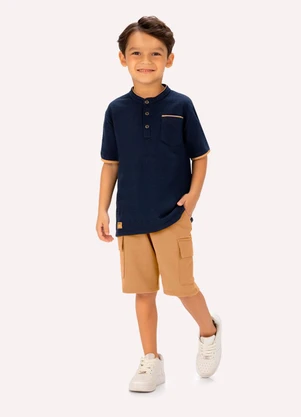 Milon - Conjunto Infantil Menino com Bolso Azul - MILON