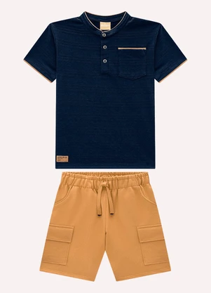 Milon - Conjunto Infantil Menino com Bolso Azul - MILON