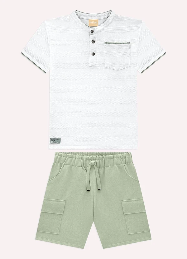 Milon - Conjunto Infantil Menino com Bolso Branco