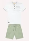 Milon - Conjunto Infantil Menino com Bolso Azul - variação: Branco