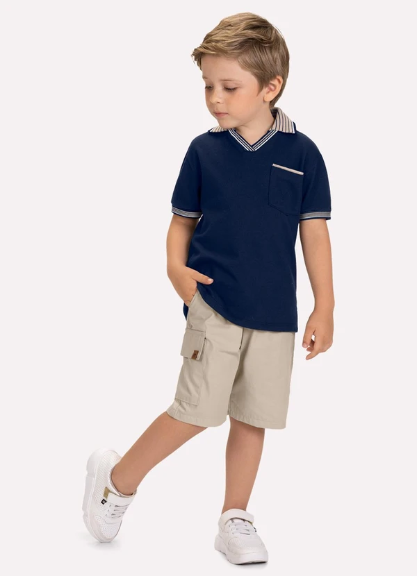 Milon - Conjunto Infantil Menino com Bolsos Azul