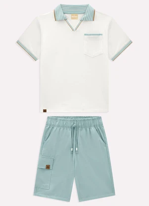 Milon - Conjunto Infantil Menino com Bolsos Branco - MILON