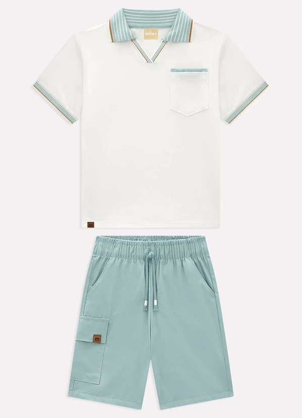 Milon - Conjunto Infantil Menino com Bolsos Branco