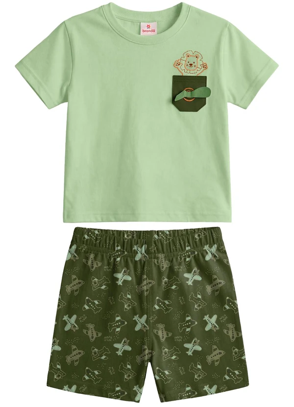 Brandili - Conjunto Infantil Menino com Bordado de Leão
