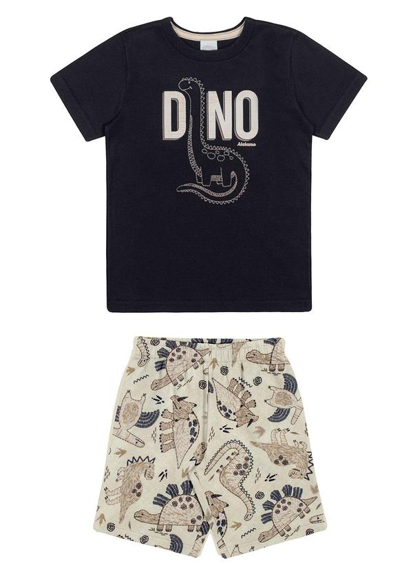 Alakazoo - Conjunto Infantil Menino com Bordado Dino Bege 2