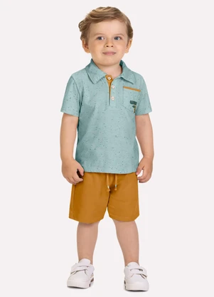 Milon - Conjunto Infantil Menino com Bordado Verde - MILON