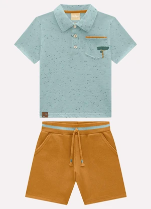 Milon - Conjunto Infantil Menino com Bordado Verde - MILON