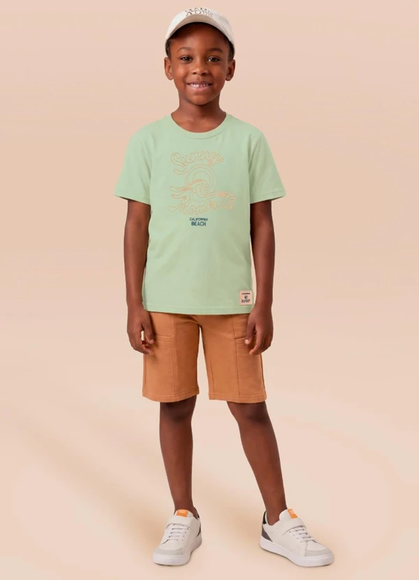 Brandili - Conjunto Infantil Menino com Bordado Verde