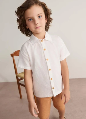 Colorittá - Conjunto Infantil Menino com Botões Bege - COLORITTÁ